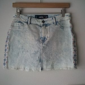 Acid Wash Mini Jean Skirt
